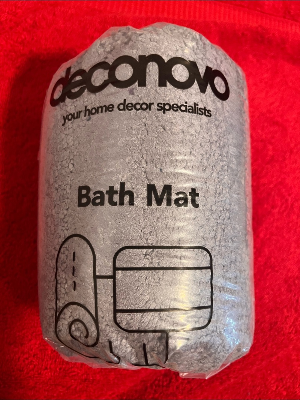 Deconovo Gray Plush Bath Mat - Soft Absorbent Bathroom Rug